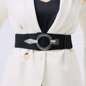 Ceinture Élastique Boucle Argentée
