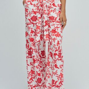 PANTALONS À MOTIF FLORAL À JAMBE WIDE